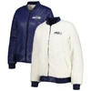 G-iii 4her By Carl Banks Oatmeal/college Navy Seattle Seahawks Switchback Reversible Full-zip Jacket In Oatmeal