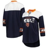 G-iii 4her By Carl Banks Women's  Navy, White Chicago Bears Double Team 3, 4-sleeve Lace-up T-shirt In Navy