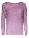 Alessandro Aste Boat Neck Spray Art Linen Sweater In Lilac