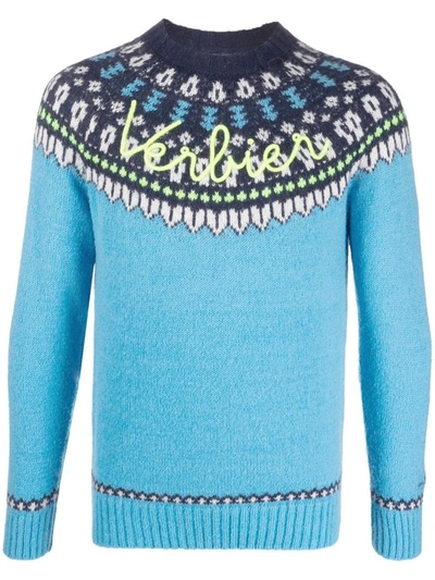 Mc2 Saint Barth Embroidered Sweater In Blue
