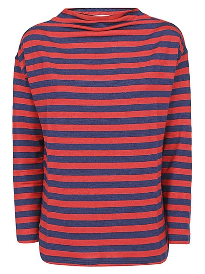 Shirt C-zero Wool Blend Striped Jumper In Red