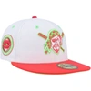 New Era White/coral Pittsburgh Pirates Three Rivers Stadium 30th Anniversary Strawberry Lolli 59fift In White