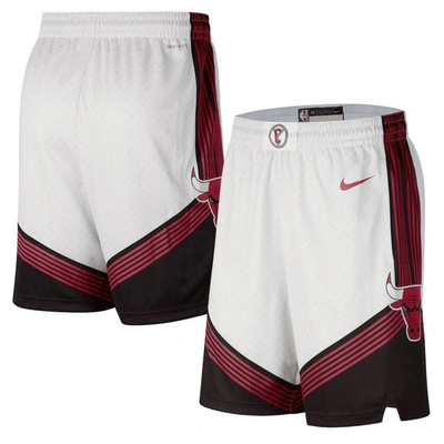 Nike Chicago Bulls City Edition  Men's Dri-fit Nba Swingman Shorts In White/red