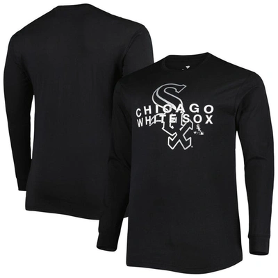 Profile Men's Black Chicago White Sox Big And Tall Long Sleeve T-shirt