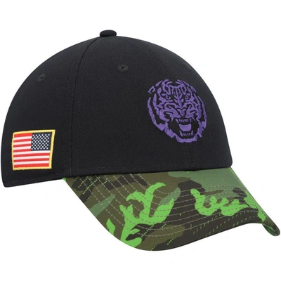Nike Men's  Black, Camo Lsu Tigers Veterans Day 2tone Legacy91 Adjustable Hat In Black,camo