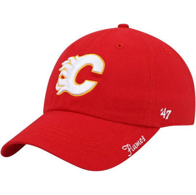 47 ' Red Calgary Flames Team Miata Clean Up Adjustable Hat