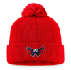 Fanatics Branded Red Washington Capitals Core Primary Logo Cuffed Knit Hat With Pom In Red