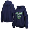 Tommy Hilfiger College Navy Seattle Seahawks Becca Drop Shoulder Pullover Hoodie In Navy