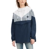 TOMMY HILFIGER TOMMY HILFIGER WHITE/NAVY DALLAS COWBOYS STACI HALF-ZIP HOODIE WINDBREAKER JACKET