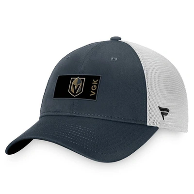 Fanatics Branded Charcoal/white Vegas Golden Knights Authentic Pro Rink Trucker Snapback Hat In Charcoal,white