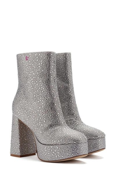 Larroude Silver Dolly 160 Crystal Platform Boots