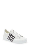 Givenchy City Court Sneakers In White Leather In White/ Black