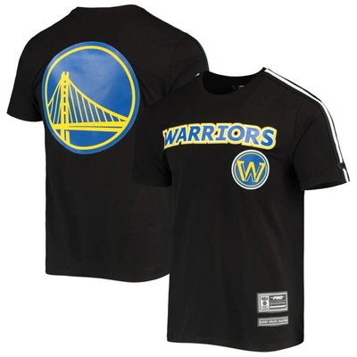 Pro Standard Men's  Black, White Golden State Warriors Mesh Capsule Taping T-shirt In Black,white