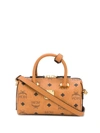 Mcm Mini Boston Bag In Cognac