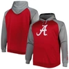 Profile Men's Crimson Alabama Crimson Tide Big And Tall Raglan Fleece Pullover Hoodie In Crimson