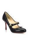 Christian Louboutin Belle 100 Leather Ankle Boots In Black