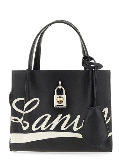 Lanvin Logo-print Shoulder Bag In Black