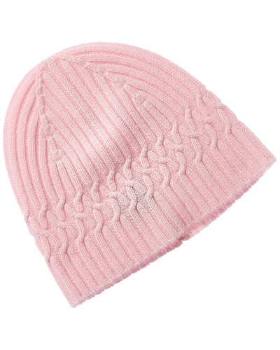 Phenix Ribbed Cable Cashmere Beanie In Pink