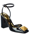 Valentino One Stud Patent Leather Ankle-strap Pumps In Black