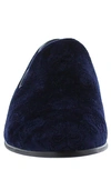 Robert Graham Men's Renegade Skull-embossed Velvet Loafers In Navy