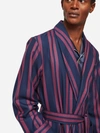 Derek Rose Men's Dressing Gown York 42 Wool Navy In Navy