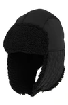 Ugg Quilted Nylon Fleece Trapper Hat In Black