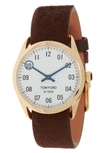 TOM FORD 18K GOLD SUEDE BAND WATCH, 34MM