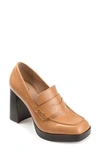 Journee Collection Women's Ezzey Block Heel Loafers In Tan