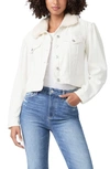 Paige Vivienne Relaxed Jacket With Raw Hem In Tonal Ecru