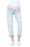 Ripe Maternity Baxter Ripped Maternity Boyfriend Jeans In Clean Fade