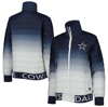The Wild Collective Women's  Navy, Silver Dallas Cowboys Color Block Full-zip Puffer Jacket In Navy