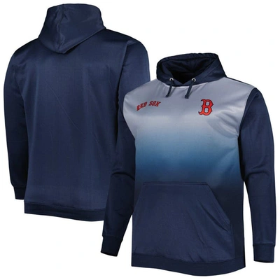 Profile Navy Boston Red Sox Fade Sublimated Fleece Pullover Hoodie