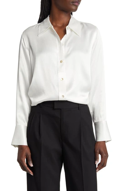 Rails Andrea Satin Button-front Shirt In Ivory