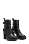 Allsaints Havana Croc Embossed Boot In Black