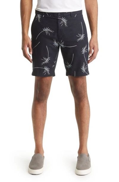 Vince Willow Leaf Griffith Linen Blend Shorts In Coastal