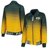 The Wild Collective Women's Green, Gold Green Bay Packers Color Block Full-zip Puffer Jacket In Green