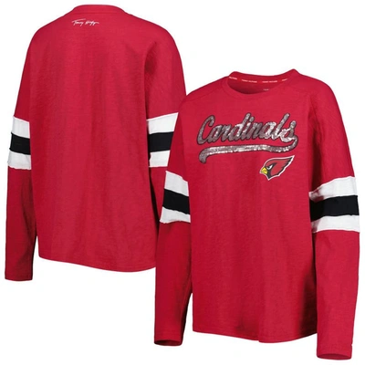 TOMMY HILFIGER TOMMY HILFIGER CARDINAL ARIZONA CARDINALS JUSTINE LONG SLEEVE TUNIC T-SHIRT