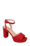 Journee Collection Women's Nairri Platform Block Heel Dress Sandals In Red
