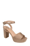 Journee Collection Nairri Platform Sandal In Taupe