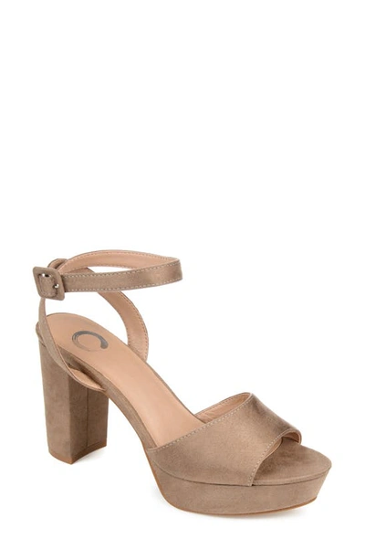 Journee Collection Nairri Platform Sandal In Taupe