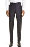 Zegna Slim Fit Wool Pants In Nvy Solid