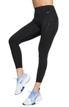 Nike Women's Go Firm-support High-waisted 7/8 Leggings With Pockets In Black/black