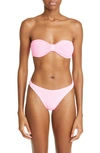 Hunza G Jean Crinkle Bandeau Two-piece Swimsuit In Bubblegum