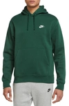 Nike Men's  Sportswear Club Fleece Pullover Hoodie In Fir/fir/white