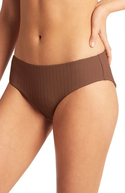 Sea Level Vesper Mid Bikini Bottoms In Mocha