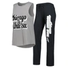 Concepts Sport Heather Black/heather Gray Chicago White Sox Wordmark Meter Muscle Tank Top & Pants S In Black