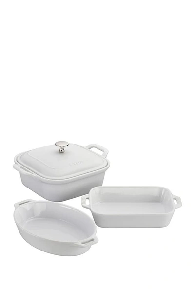 Staub Ceramics 4-pc Mixed Baking Dish Set In White