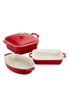 Staub Ceramics 4-pc Mixed Baking Dish Set In Cherry