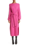 Ted Baker Essya Slouchy Long Sleeve Tie Waist Sweater Dress In Pink