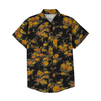 Saint Laurent Printed Shirt In Black